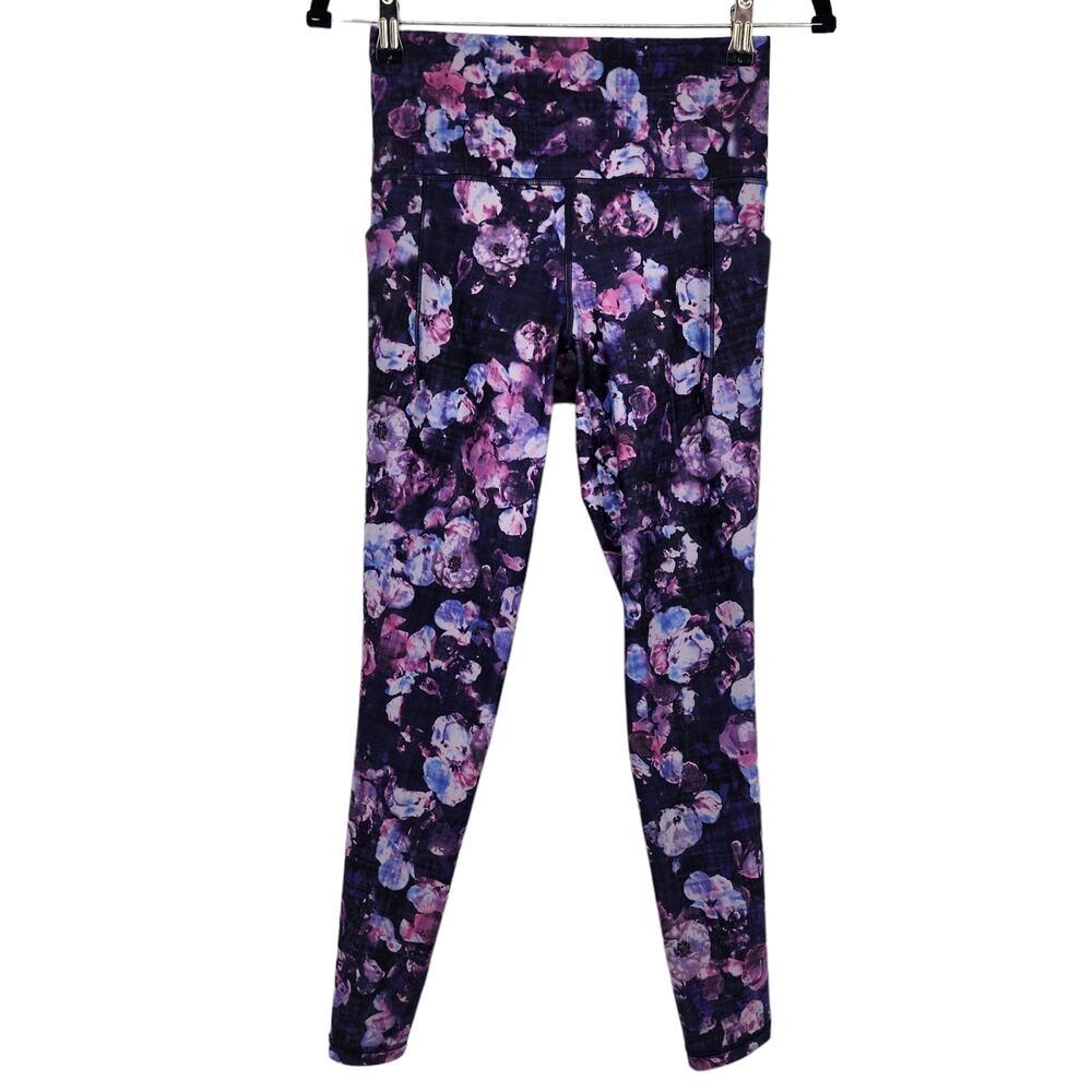 Athleta Purple Floral Print High-Rise Leggings